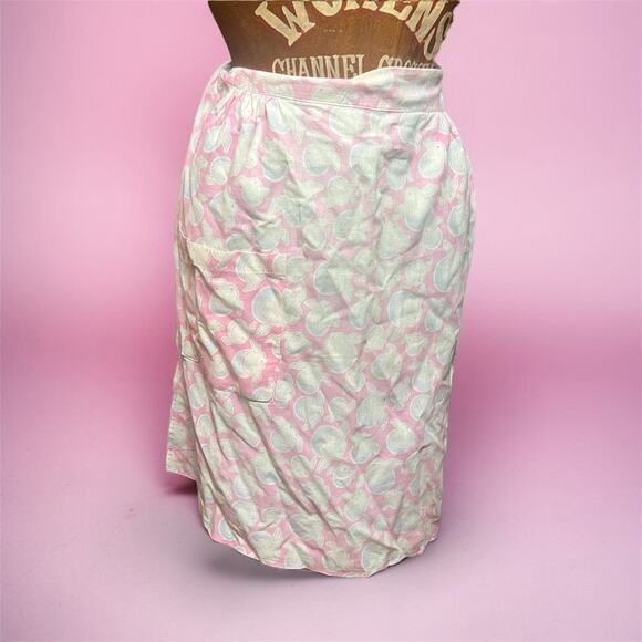 VINTAGE 60s Cherub Kitchen Apron Linen Waistcloth Retro Cottagecore - Picture 1 of 3